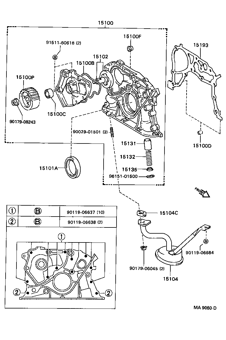 Toyota 15197-74040 GASKET, OIL PUMP