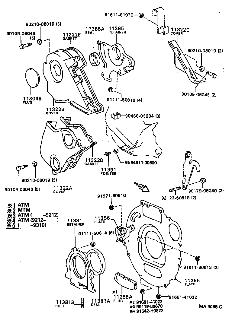 11304-62040 COVER, TIMING BELT, NO.3 product image