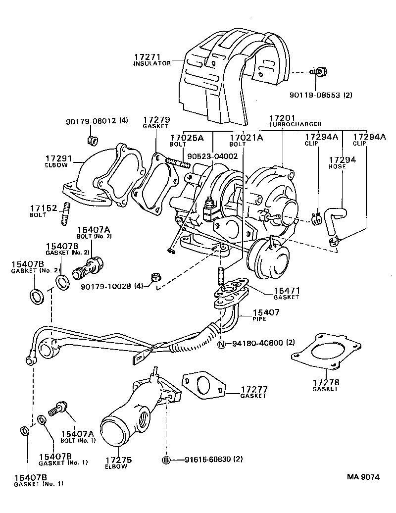 17271-64030 INSULATOR, TURBO, NO.1 product image