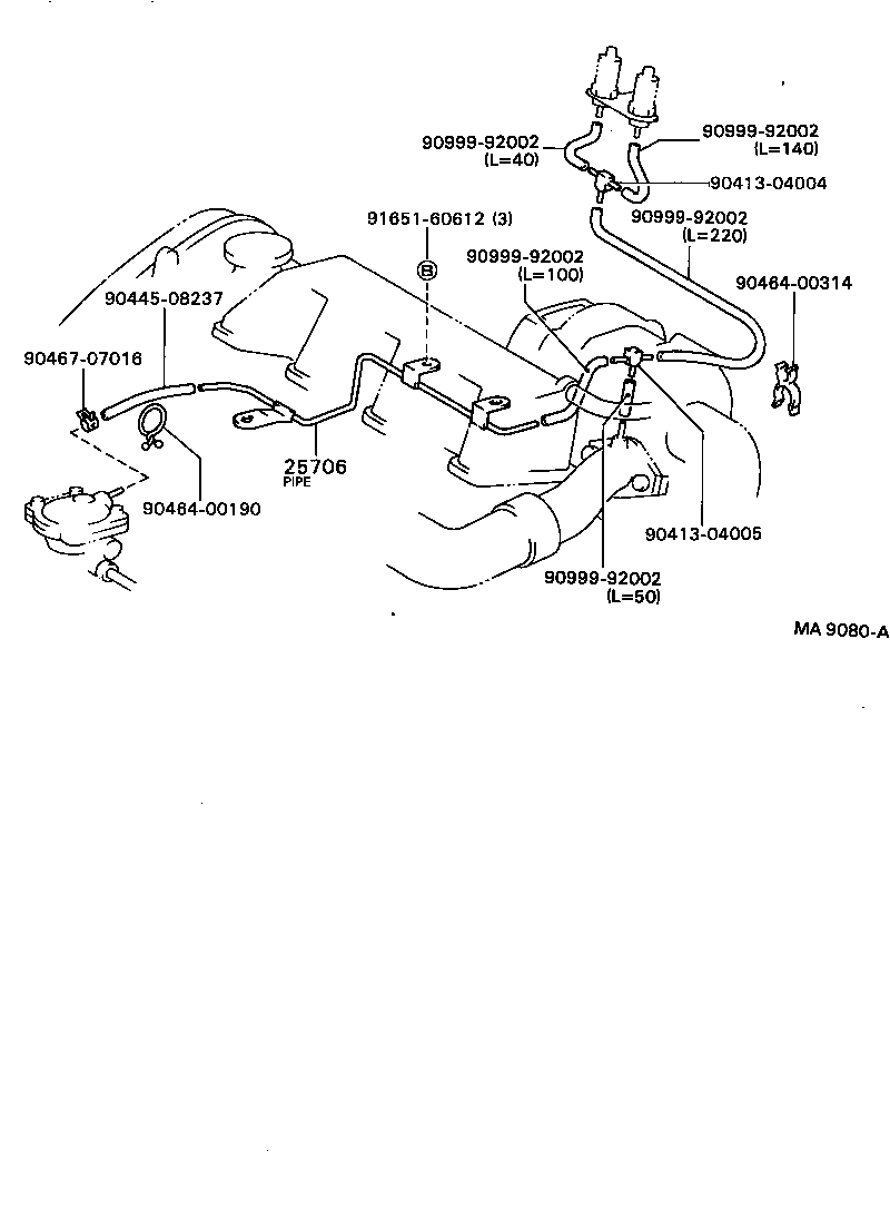 17308-62010 HOSE SUB-ASSY, VACUUM(FOR IDLE-UP) product image