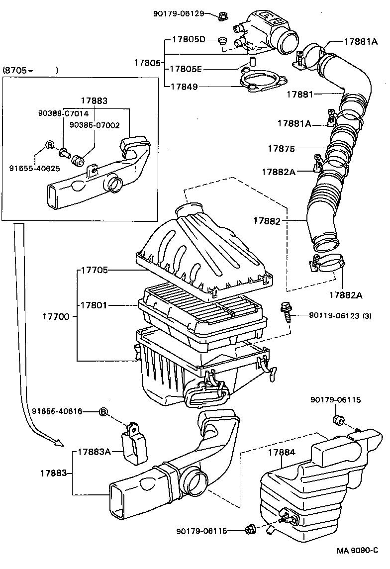 17705-62010 CAP SUB-ASSY, AIR CLEANER product image
