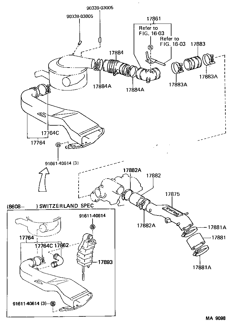 17349-58010 HOSE, AIR CLEANER, NO.1 product image