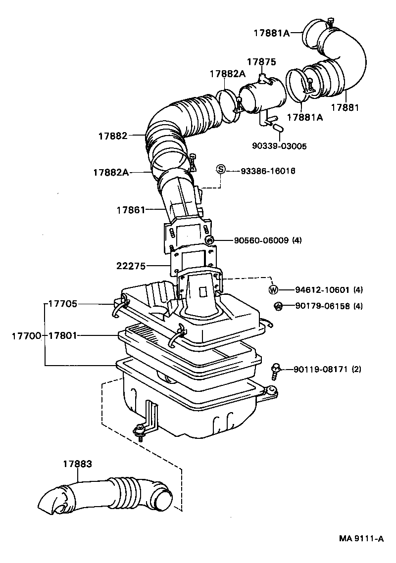 53207-89105 DUCT, AIR CLEANER product image