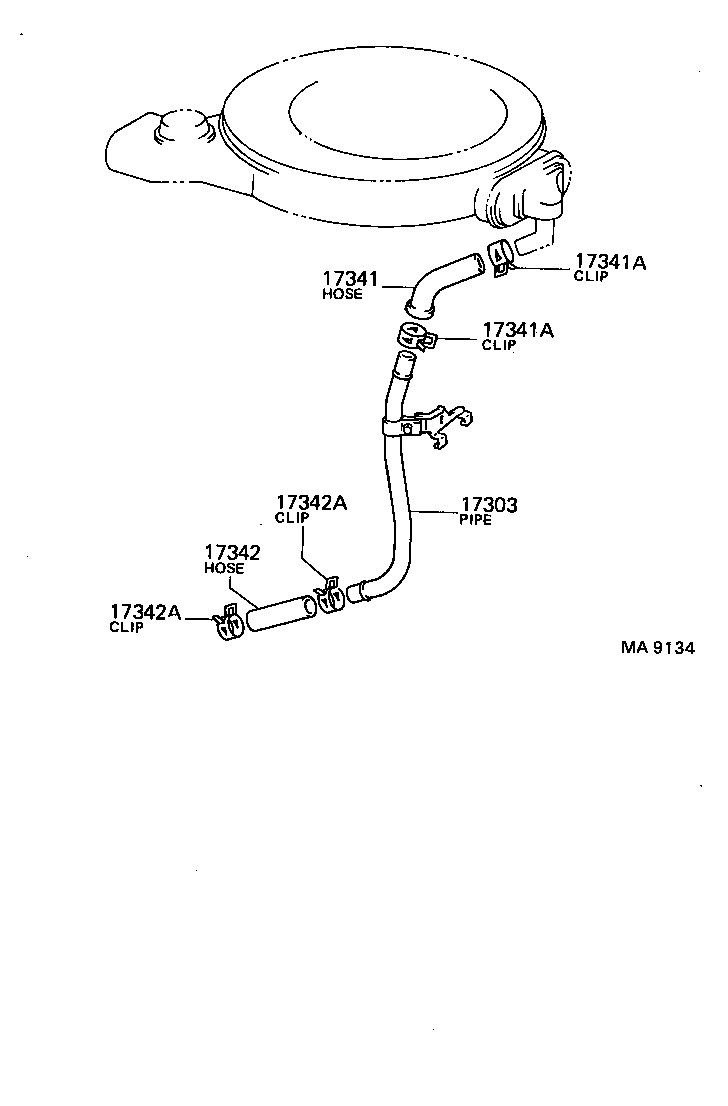 17342-63030 HOSE, NO.5(FOR AIR INJECTION SYSTEM) product image