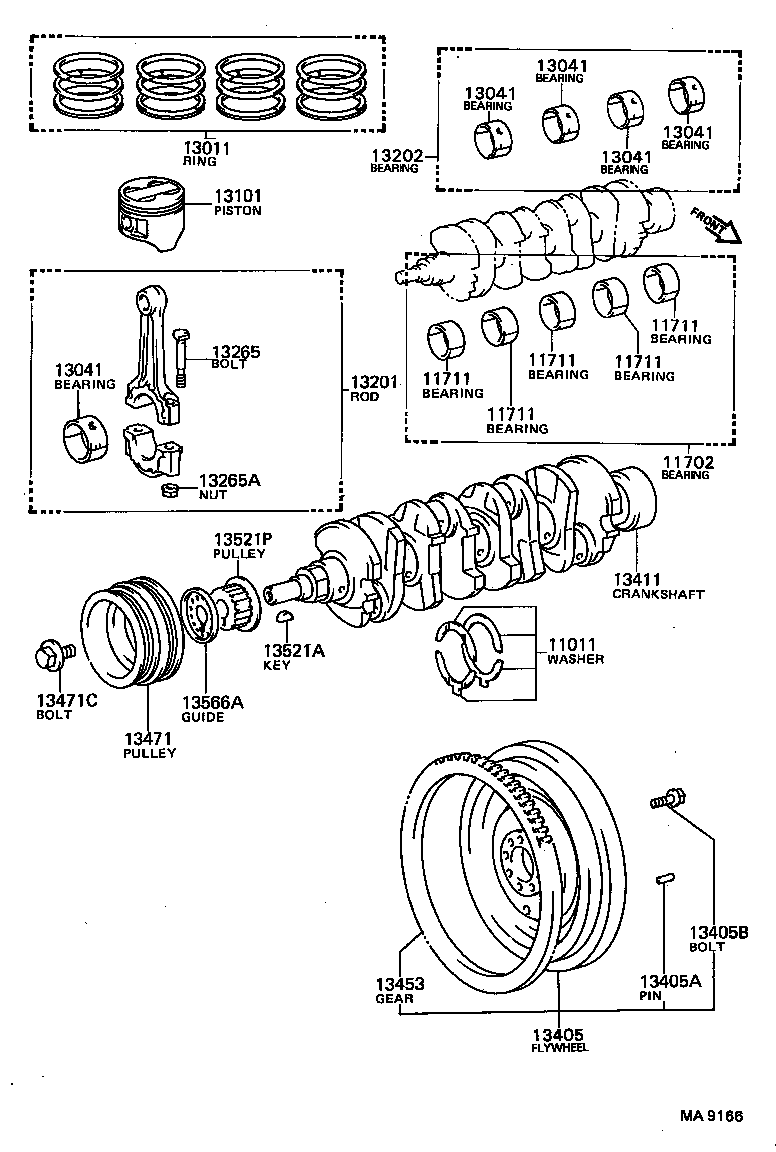 88451-12031 PULLEY, CRANKSHAFT, NO.2 product image