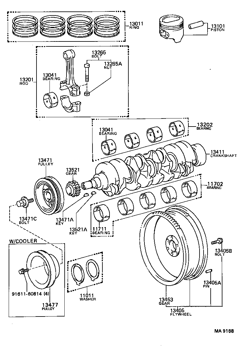 88451-36070 PULLEY, CRANKSHAFT, NO.2 product image