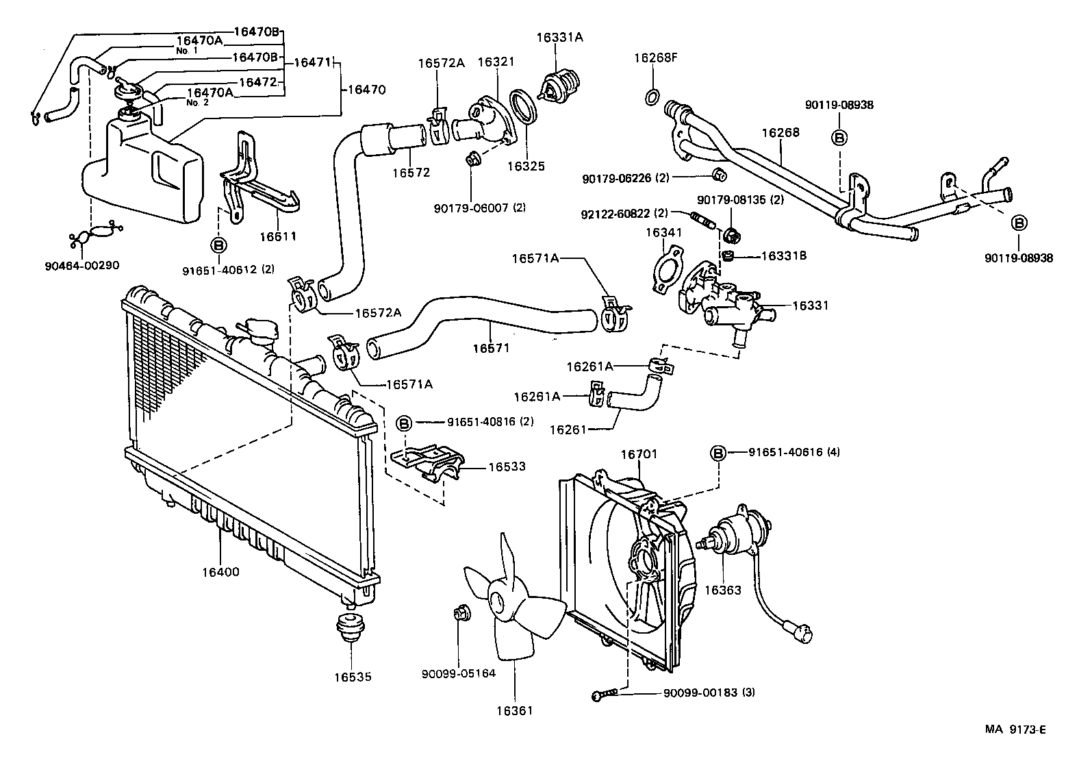 Toyota 90467-33004 CLAMP OR CLIP, HOSE(FOR RADIATOR INLET)