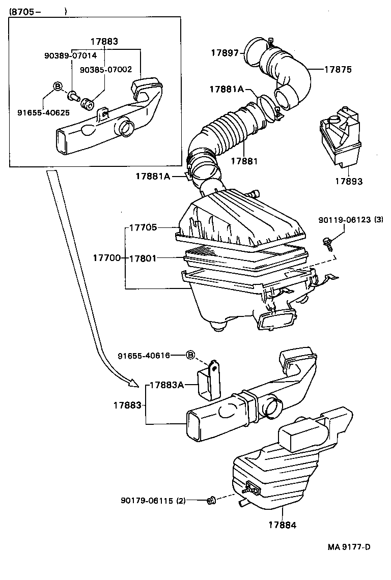 17705-62010 CAP SUB-ASSY, AIR CLEANER product image