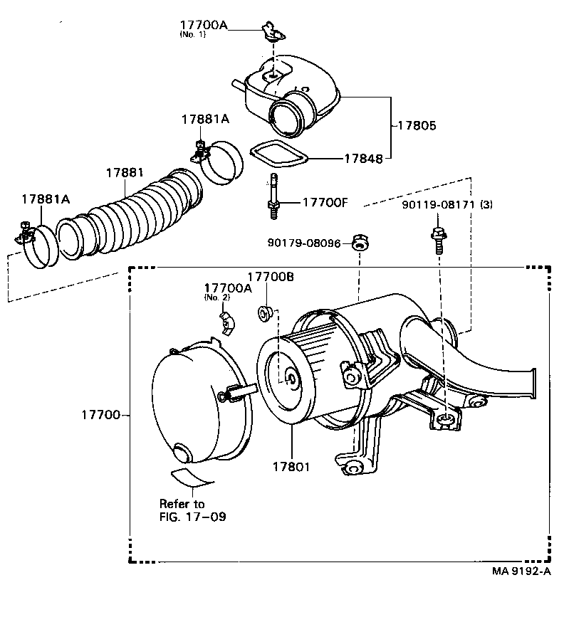 17861-44170 CONNECTOR SUB-ASSY, INTAKE AIR product image