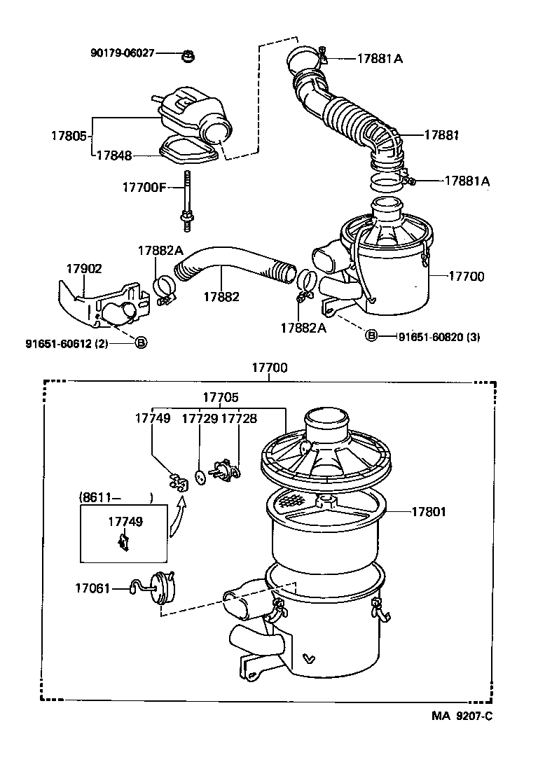 17700-72260 CLEANER ASSY, AIR product image