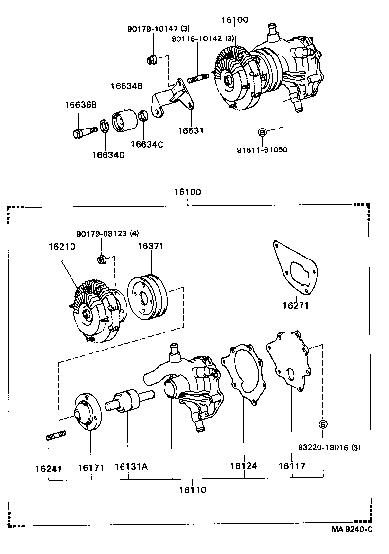 16100-59195 PUMP ASSY, ENGINE WATER product image