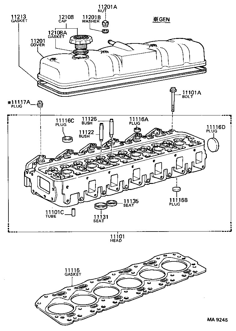 11101-35040 HEAD SUB-ASSY, CYLINDER product image