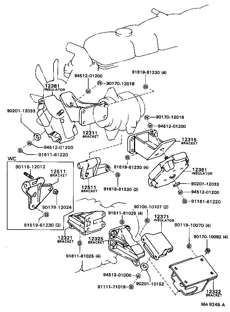 12512-61020 BRACKET, ALTERNATOR, NO.2 product image