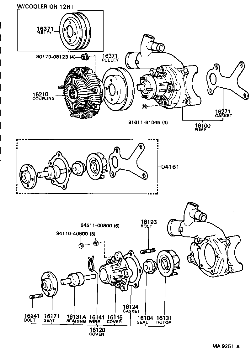16100-59195 PUMP ASSY, ENGINE WATER product image