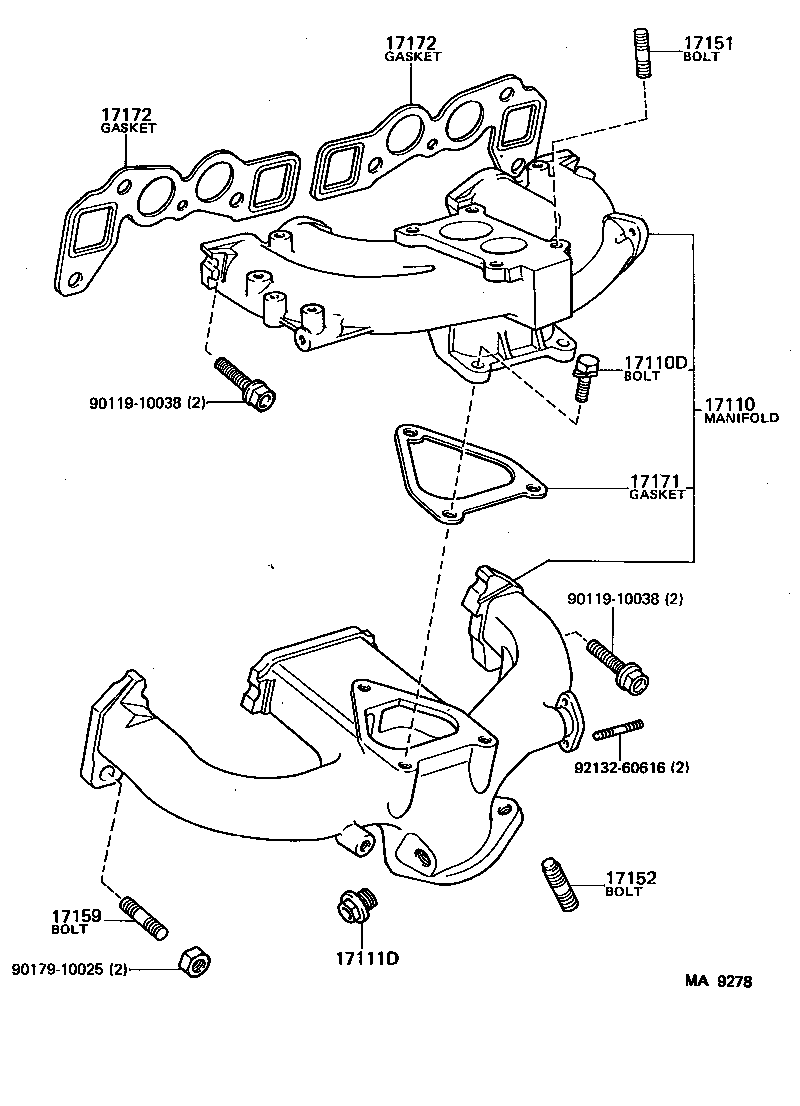 17101-64092 MANIFOLD, INTAKE product image