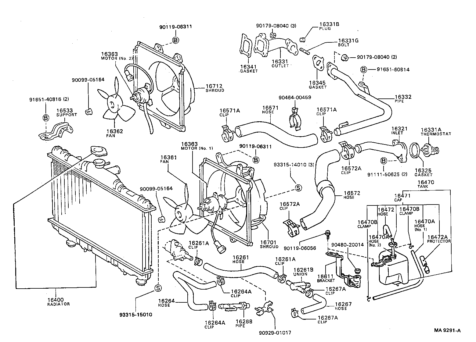 16264-74020 HOSE, WATER BY-PASS, NO.2 product image