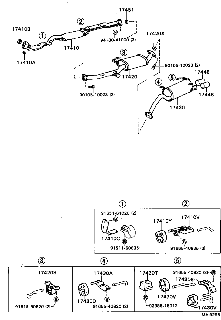 17430-63070 PIPE ASSY, EXHAUST, TAIL product image
