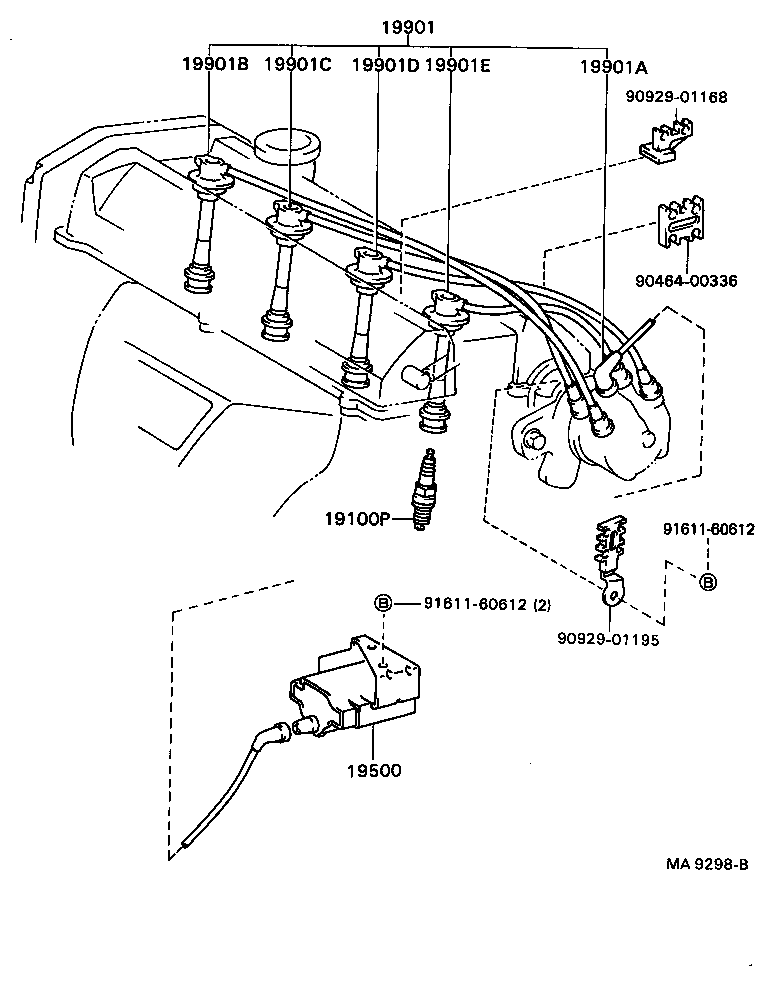 90919-12693 CORD, SPARK PLUG RESISTIVE, NO.4 product image