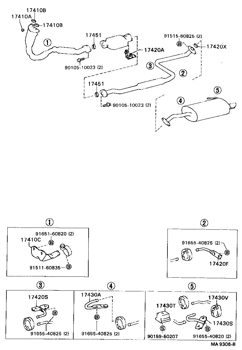 17420-62040 PIPE ASSY, EXHAUST, CENTER product image