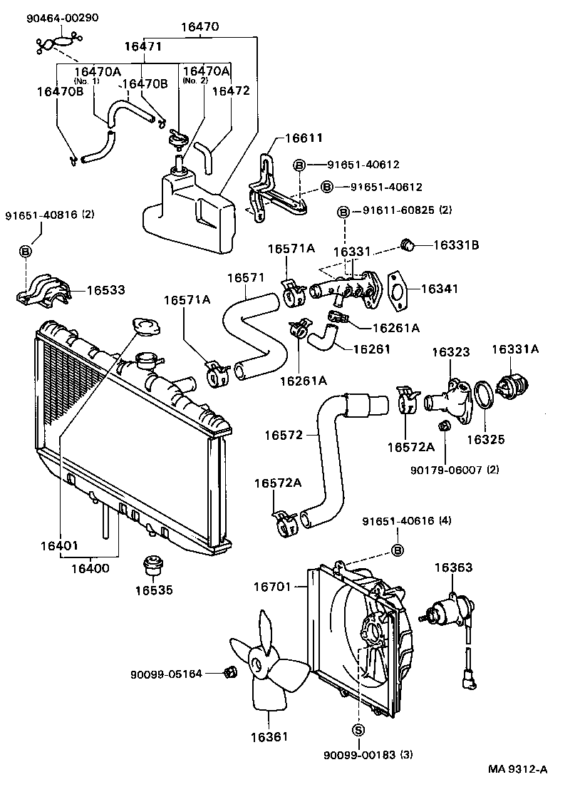 16264-74020 HOSE, WATER BY-PASS, NO.2 product image