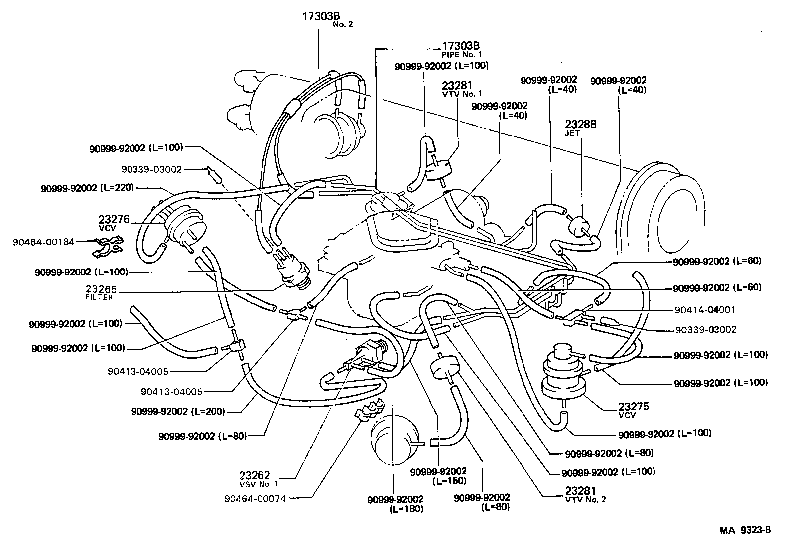 17303-11051 PIPE SUB-ASSY, AIR, NO.1 product image