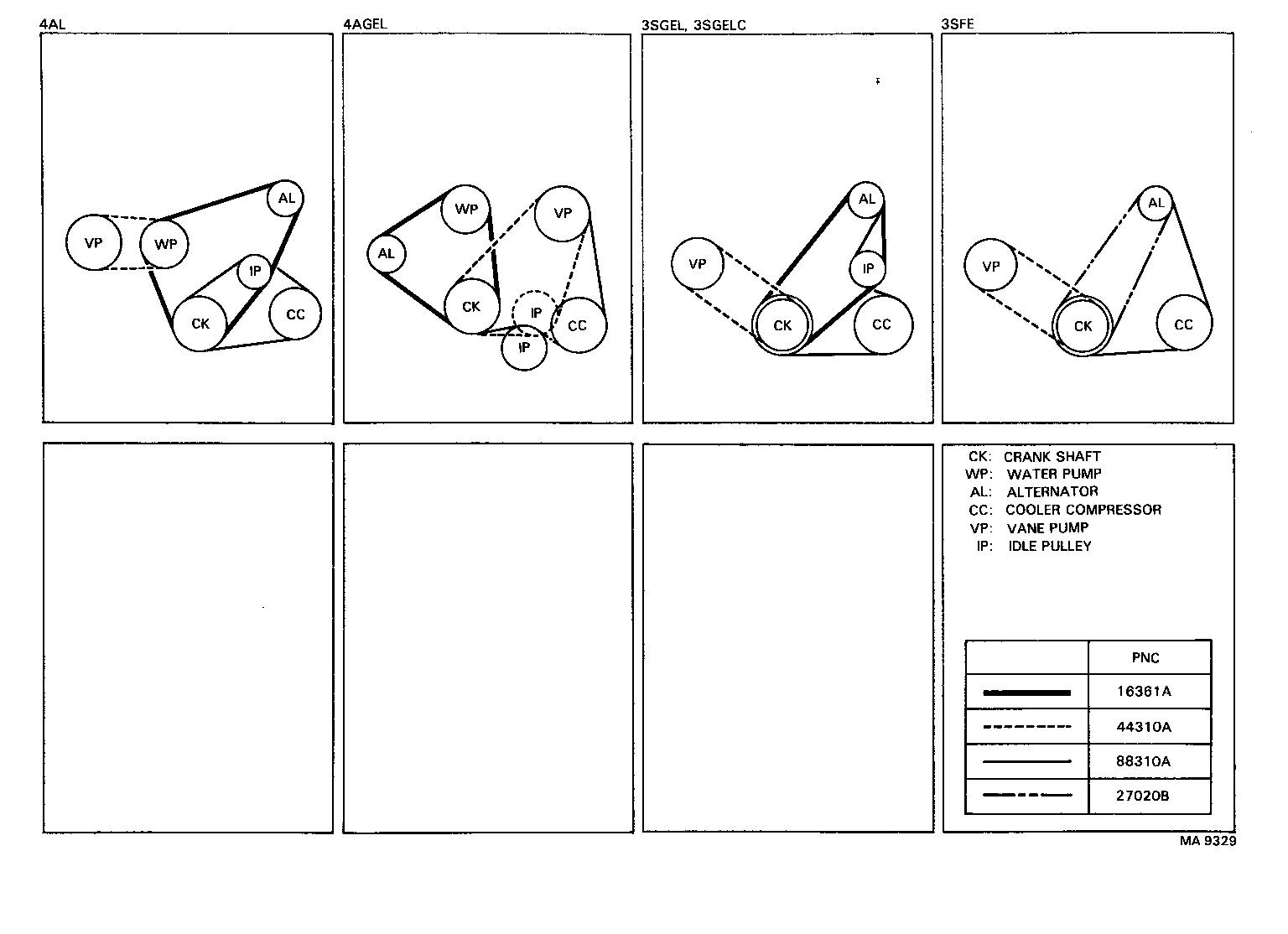 99365-51060 BELT, V (COOLER COMPRESSOR TO CRANKSHAFT PULLEY), NO.1 product image