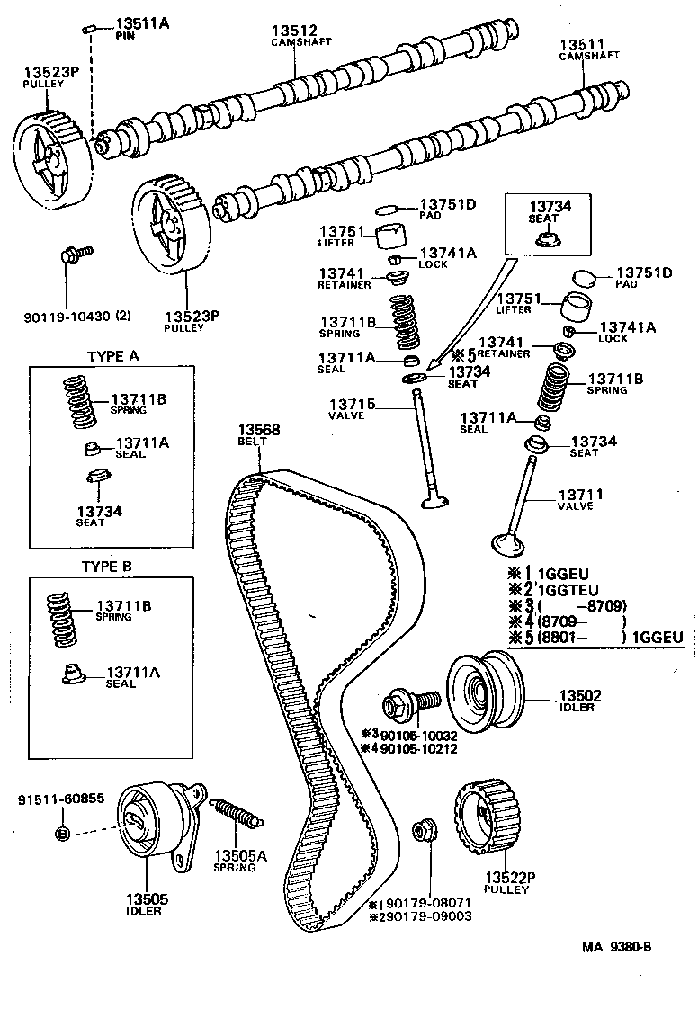 13503-88301 IDLER SUB-ASSY, TIMING BELT, NO.2 product image