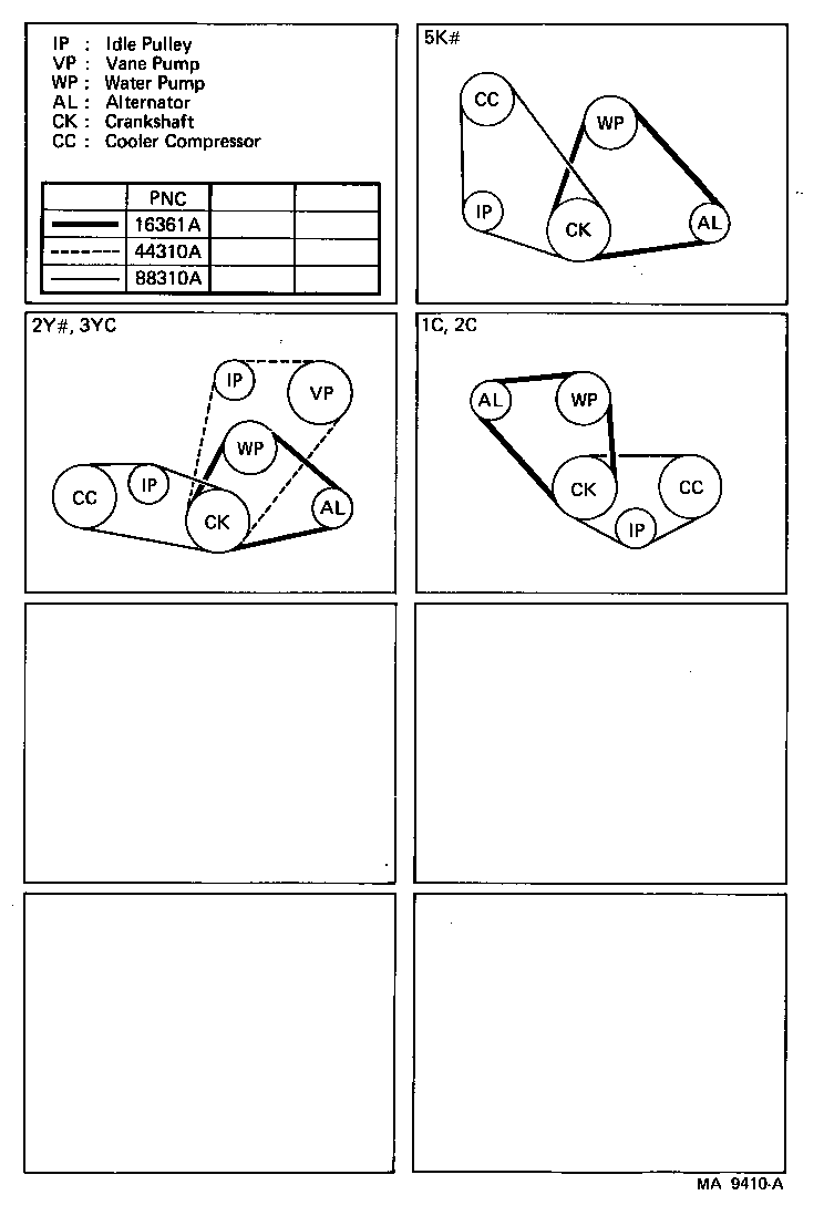99332-50835 BELT, V (COOLER COMPRESSOR TO CRANKSHAFT PULLEY), NO.1 product image