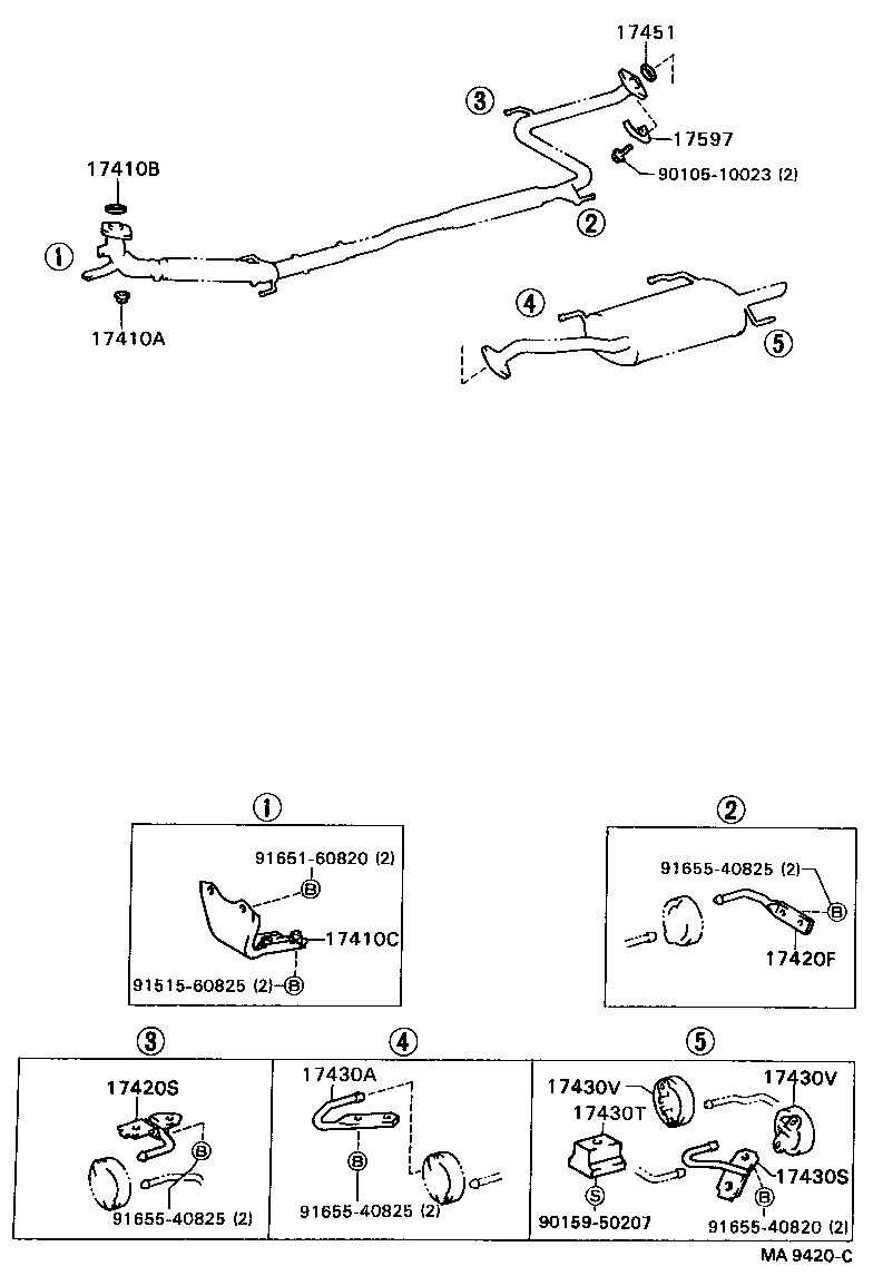 17420-62040 PIPE ASSY, EXHAUST, CENTER product image
