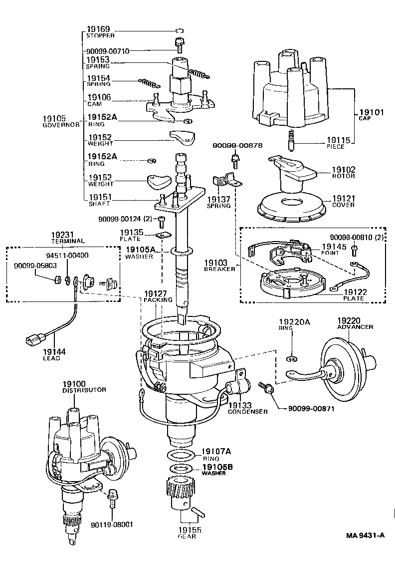 19101-71020 CAP SUB-ASSY, DISTRIBUTOR product image