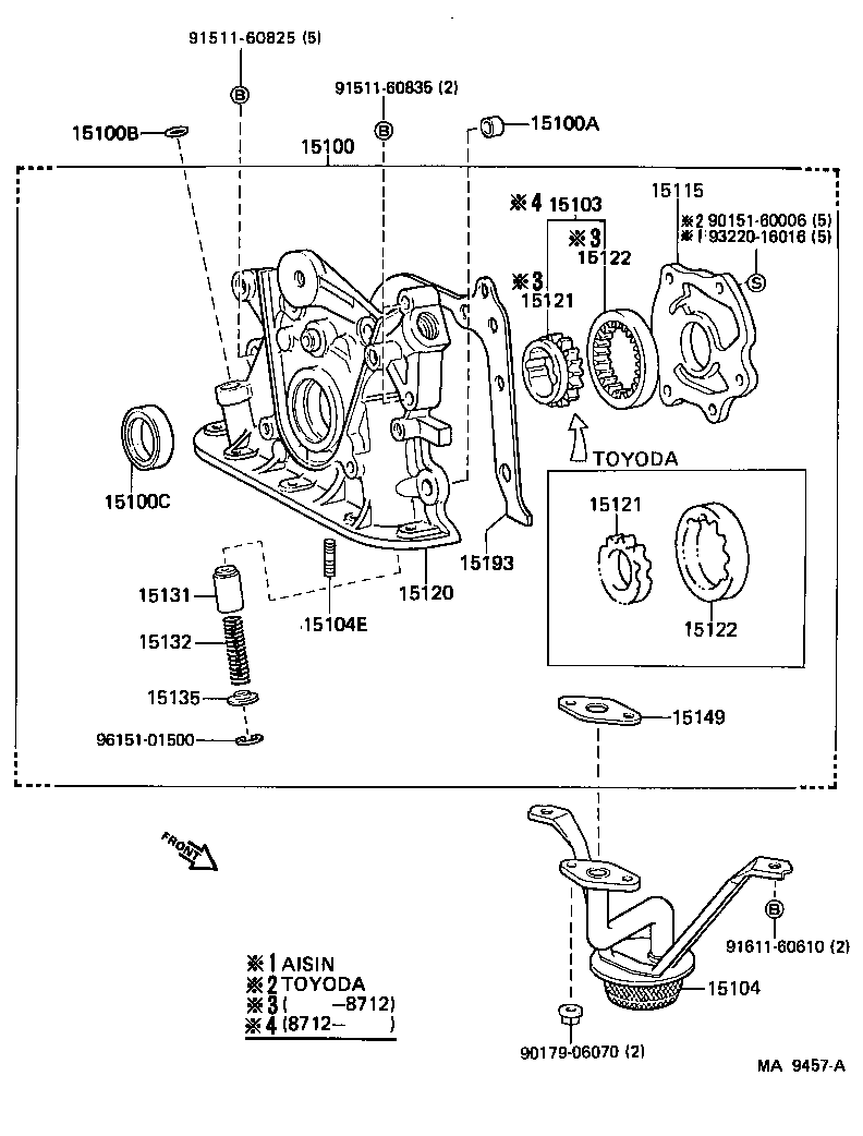 Toyota 15122-01020 GEAR, OIL PUMP DRIVEN