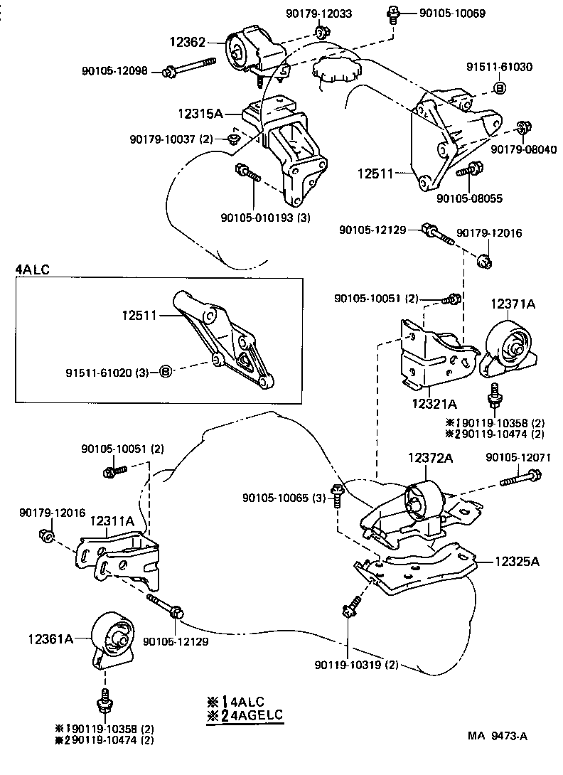 Toyota 12362-01030 INSULATOR, ENGINE MOUNTING, RH(FOR TRANSVERSE ENGINE)