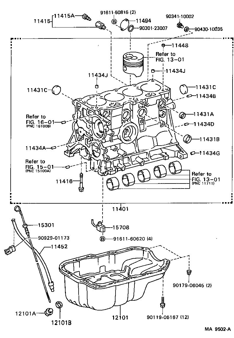 11401-19295 BLOCK SUB-ASSY, CYLINDER product image