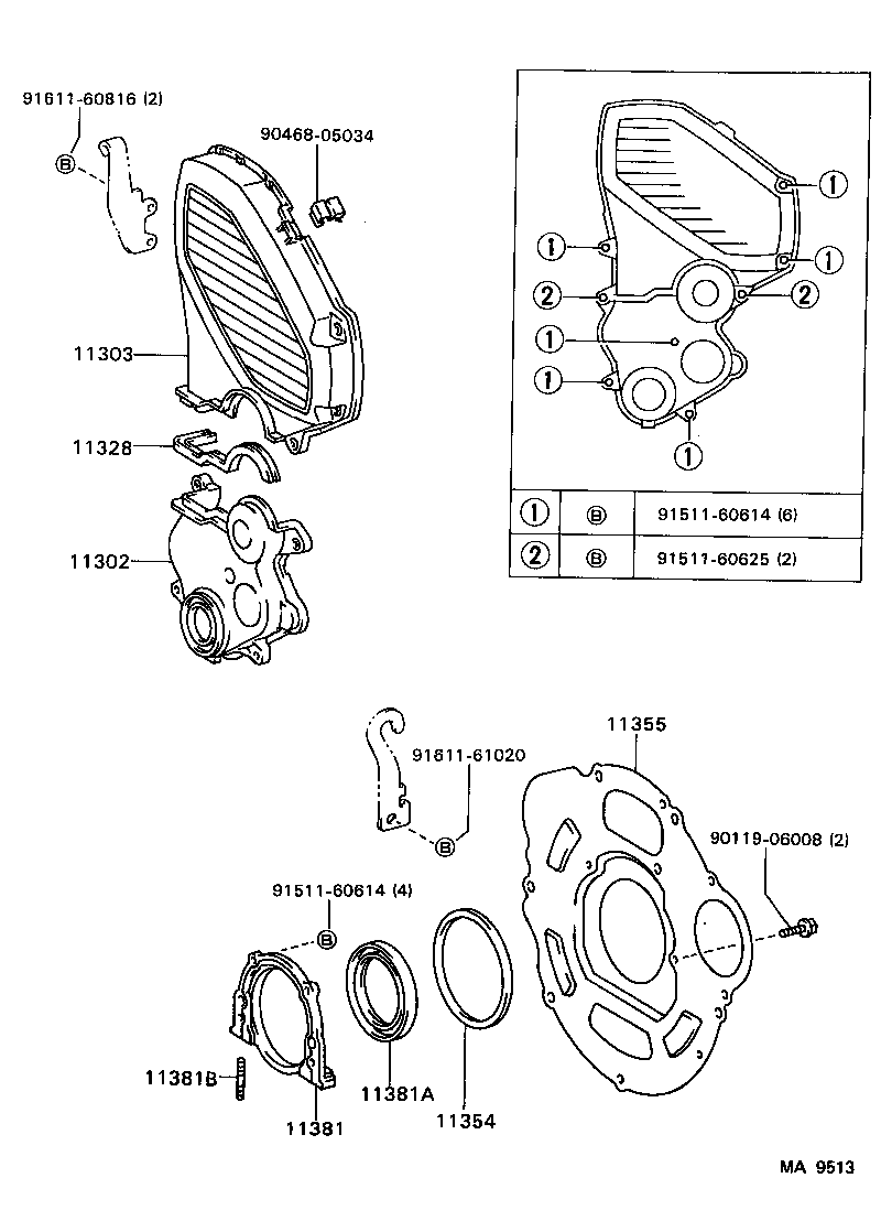 90116-06022 BOLT, STUD(FOR ENGINE REAR OIL SEAL RETAINER) product image