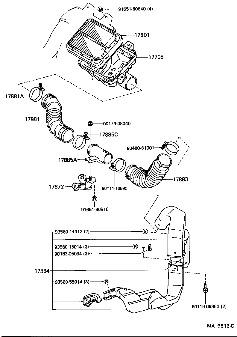17769-11020 SUPPORT, AIR CLEANER product image