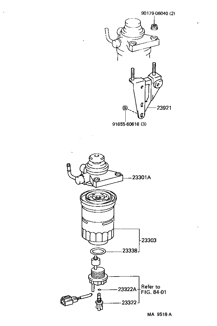 23303-64010 ELEMENT SUB-ASSY, FUEL FILTER product image