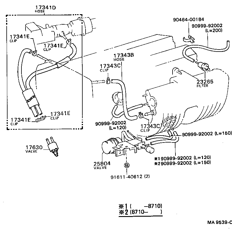 17341-70090 HOSE, NO.2(FOR IDLE-UP) product image