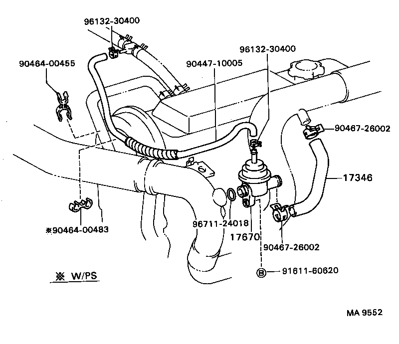 17343-11050 HOSE, NO.3(FOR AIR INJECTION SYSTEM) product image