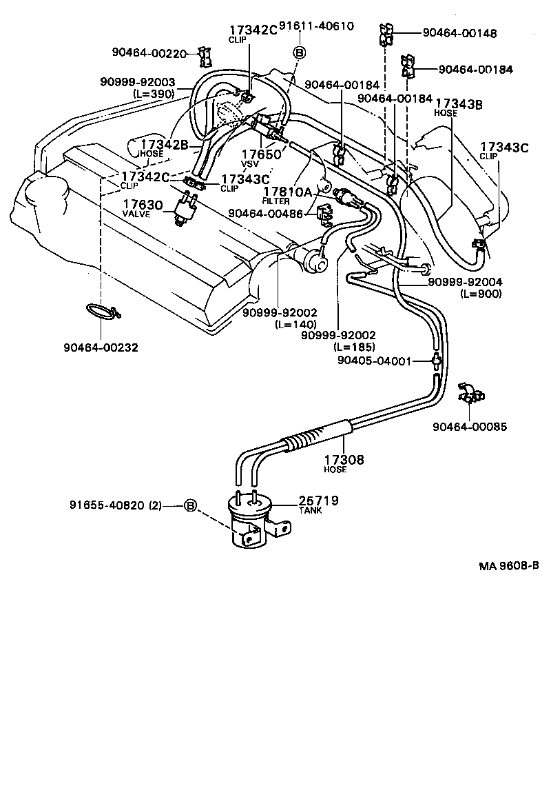 17308-62010 HOSE SUB-ASSY, VACUUM(FOR IDLE-UP) product image