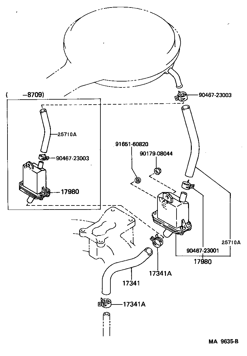 17341-11011 HOSE, NO.1(FOR AIR INJECTION SYSTEM) product image