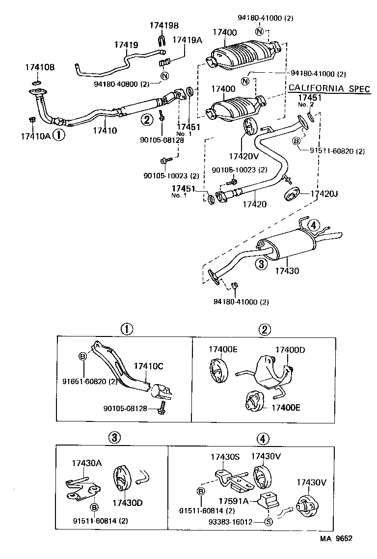 17565-55020 BOLT OR RING, EXHAUST PIPE FRONT (FOR CENTER) product image