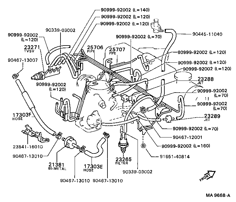 17341-16091 HOSE, NO.1(FOR IDLE-UP) product image