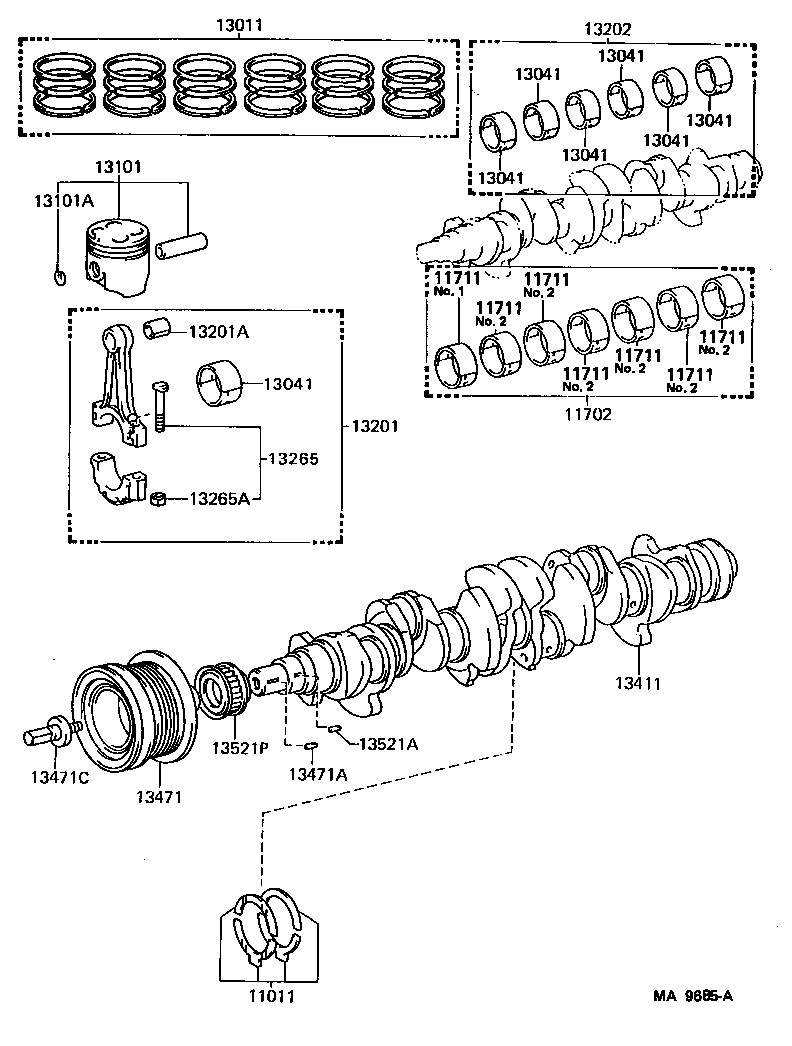 Toyota 13407-42040 PULLEY, CRANKSHAFT