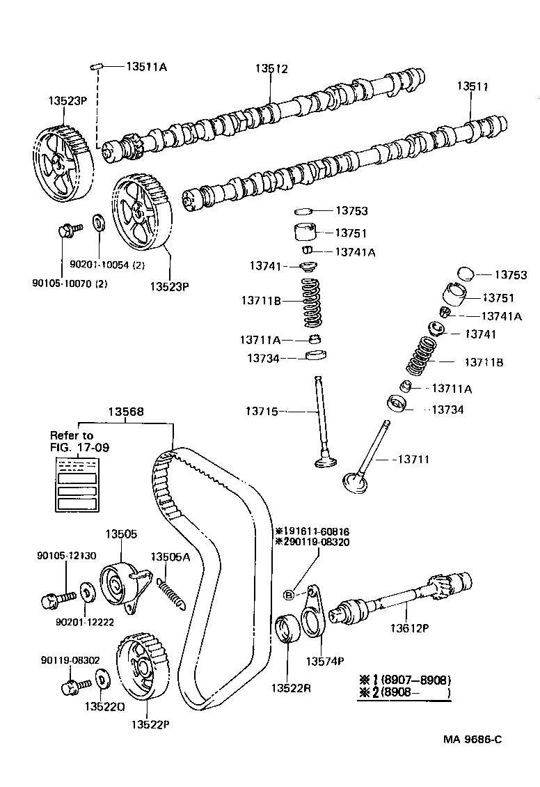 13505-54020 IDLER SUB-ASSY, TIMING BELT, NO.1 product image