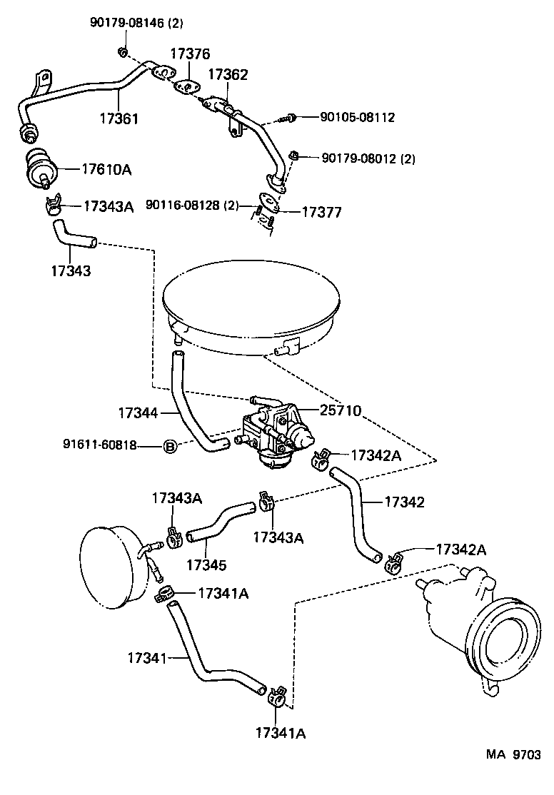 17343-35060 HOSE, NO.3(FOR AIR INJECTION SYSTEM) product image