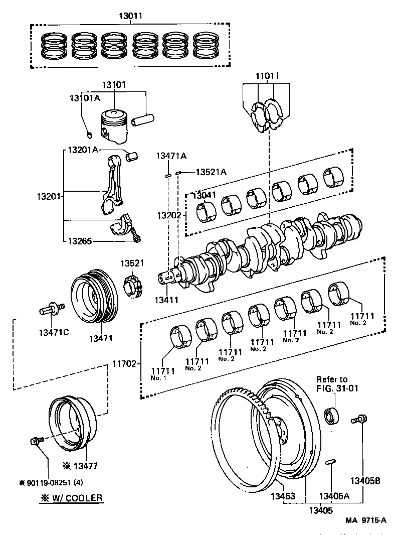 13103-73050 PISTON SUB-ASSY, W/PIN product image