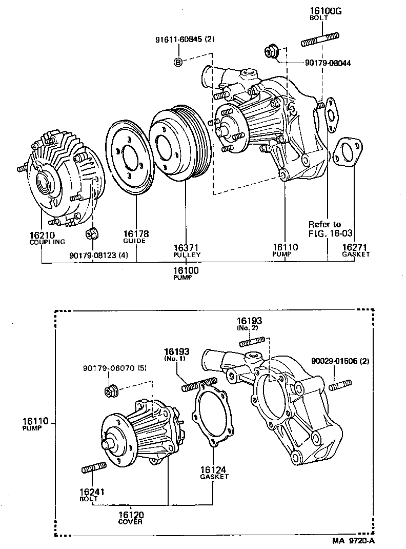 16100-49785 PUMP ASSY, ENGINE WATER product image