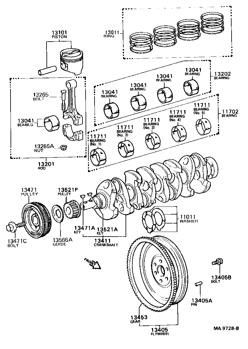 13101-74070 PISTON SUB-ASSY, W/PIN product image