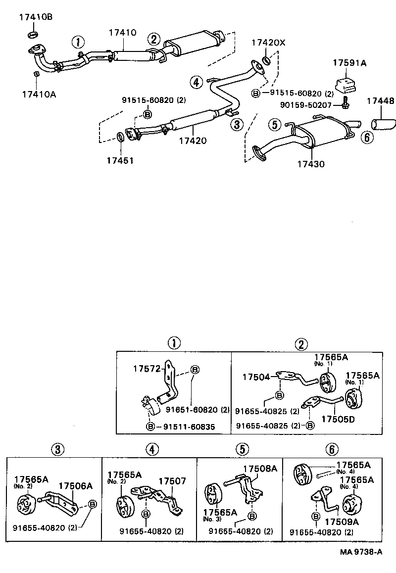 17410-74330 PIPE ASSY, EXHAUST, FRONT product image