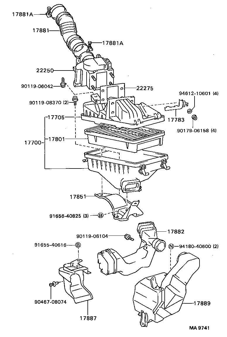 22250-74190 METER ASSY, INTAKE AIR FLOW product image
